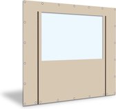 Overkapping zijwand PVC met raam en ritsen | 3 meter breed |  250cm hoog - Zandkleur