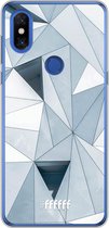 Xiaomi Mi Mix 3 Hoesje Transparant TPU Case - Mirrored Polygon #ffffff