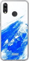 Huawei P20 Lite (2018) Hoesje Transparant TPU Case - Blue Brush Stroke #ffffff