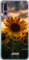 Huawei P30 Hoesje Transparant TPU Case - Sunset Sunflower #ffffff