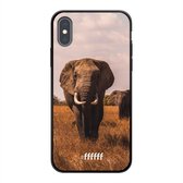 iPhone Xs Hoesje TPU Case - Elephants #ffffff