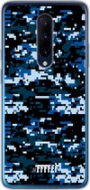 OnePlus 7 Pro Hoesje Transparant TPU Case - Navy Camouflage #ffffff