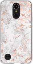 LG K10 (2017) Hoesje Transparant TPU Case - Peachy Marble #ffffff