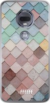 Motorola Moto G7 Hoesje Transparant TPU Case - Colour Tiles #ffffff