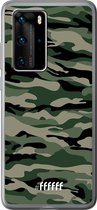 Huawei P40 Pro Hoesje Transparant TPU Case - Woodland Camouflage #ffffff