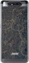 Samsung Galaxy A80 Hoesje Transparant TPU Case - Golden Glitter Marble #ffffff