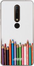 Nokia X6 (2018) Hoesje Transparant TPU Case - Pencils #ffffff