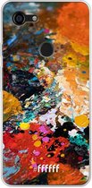 6F hoesje - geschikt voor Google Pixel 3 XL -  Transparant TPU Case - Colourful Palette #ffffff