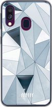 Samsung Galaxy A40 Hoesje Transparant TPU Case - Mirrored Polygon #ffffff