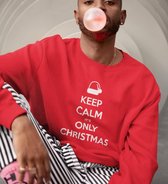 Foute Kersttrui Rood - Keep Calm It's Only Christmas - Maat XL - Kerstkleding voor dames & heren