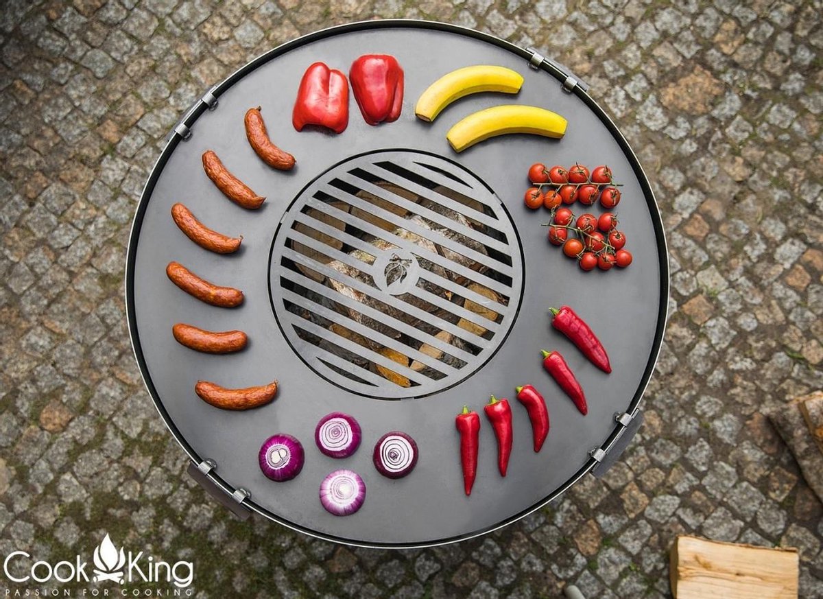 CookKing Grillplaat met grillrooster en 4 handvatten - 82 cm