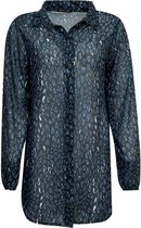 Pink lady dames blouse lang blauw - maat XL