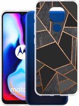iMoshion Hoesje Geschikt voor Motorola Moto G9 Play / Moto E7 Plus Hoesje Siliconen - iMoshion Design hoesje - Zwart / Meerkleurig / Goud / Black Graphic