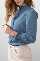 Sissy-Boy - Denim look blouse met ruffle details