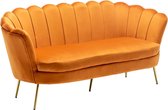 Zitbank Belle 3 zits goud oranje 180cm stof bankstel incl. 3 kussens bank