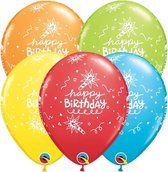 Ballons Happy anniversaire Bougies et Confettis - 6 pièces