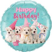 Folieballon 'Happy Birthday' Puppies