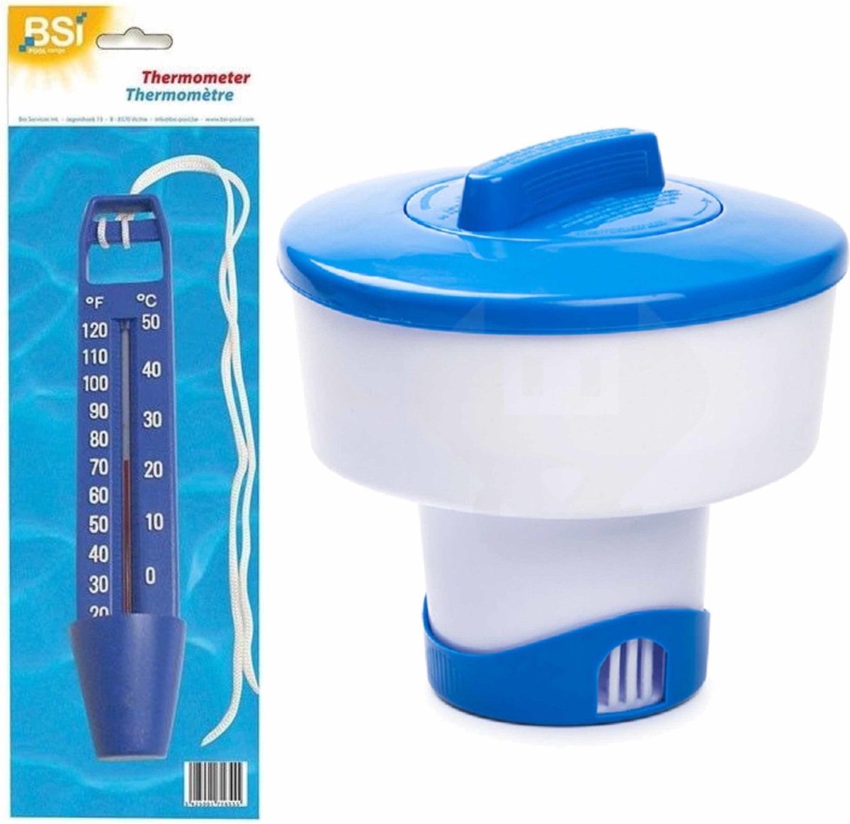 Zwembadthermometer Blauw 24 cm - Drijvende Thermometer voor Je Zwembad