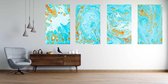 Colorful covers design set with textures. Closeup of the painting. Abstract bright hand painted background, fluid acrylic painting on canvas. Fragment of artwork. Modern art - Modern Art Canv
