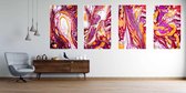 Colorful covers design set with textures. Closeup of the painting. Abstract bright hand painted background, fluid acrylic painting on canvas. Fragment of artwork. Modern art. - Modern Art Can