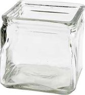 Vierkant glas, afm 10x10 cm, h: 10 cm, 12stuks