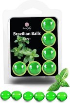 Glijmiddel Waterbasis Siliconen Easyglide Massage Olie Erotisch Seksspeeltjes - Mint Smaak - Brazilian Balls - Set van 6 - Secretplay®