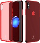 BASEUS Simple Series Clear TPU hoesje voor iPhone X / Xs 5.8 inch - rood