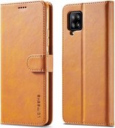 LC.IMEEKE Luxe Book Case - Geschikt voor Samsung Galaxy A42 Hoesje - Bruin