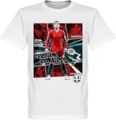 T-Shirt Ronaldo Portugal Comic - Blanc - 4XL