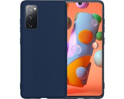 Hoesje - Geschikt voor Samsung Galaxy A41 - Sterk & Shockproof - Hoes Cover - Siliconen Case - Telefoonhoesjes - Donkerblauw