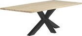 Eettafel Industrieel | 220x100x4 | Boomstam | Matrix Poot Blank | Transparant