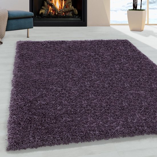 Tapijtenloods Monaco Soft Shaggy Hoogpolig Vloerkleed Lila / Paars- 120x170 CM