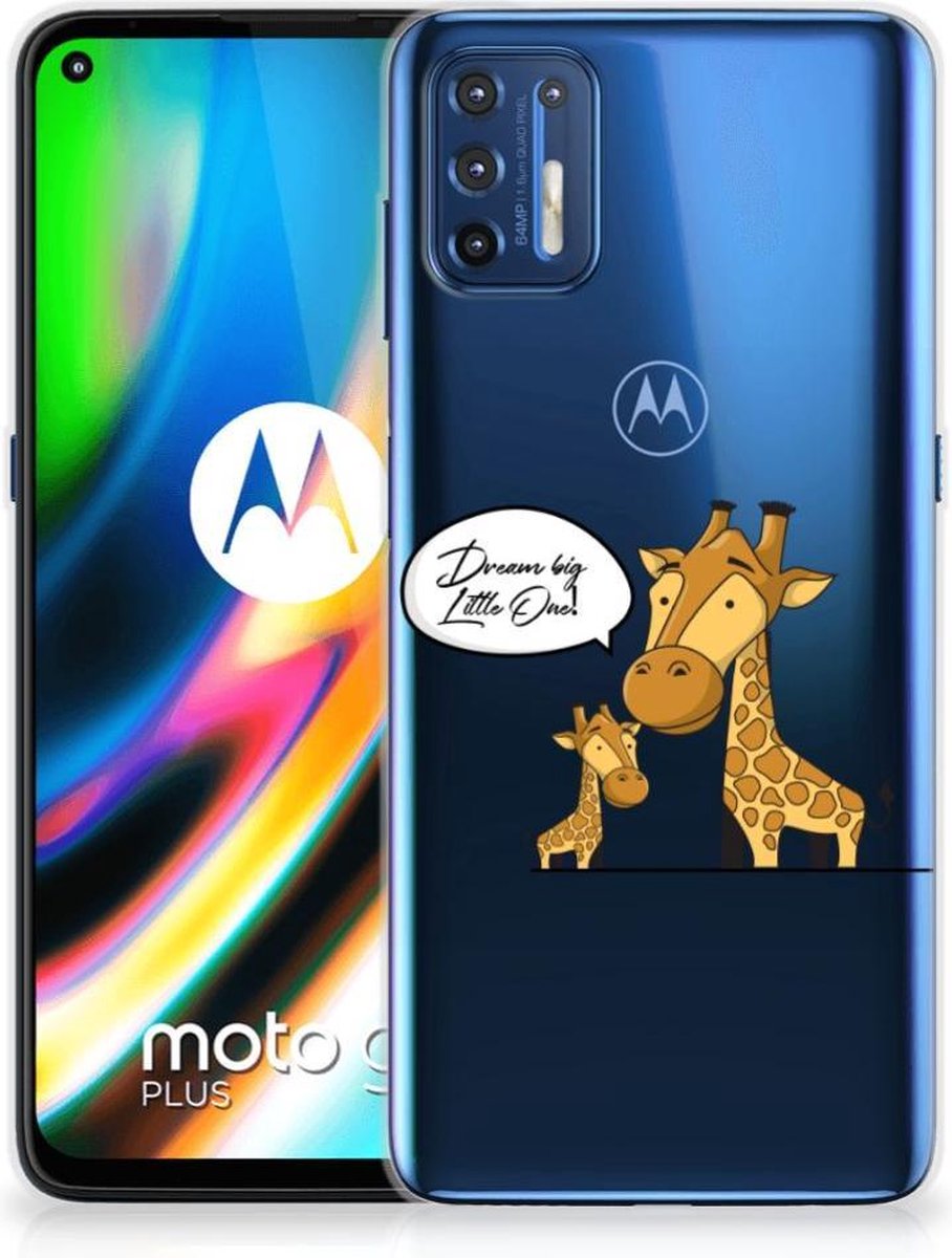 Motorola Moto G9 Plus Telefoonhoesje met Naam Giraffe