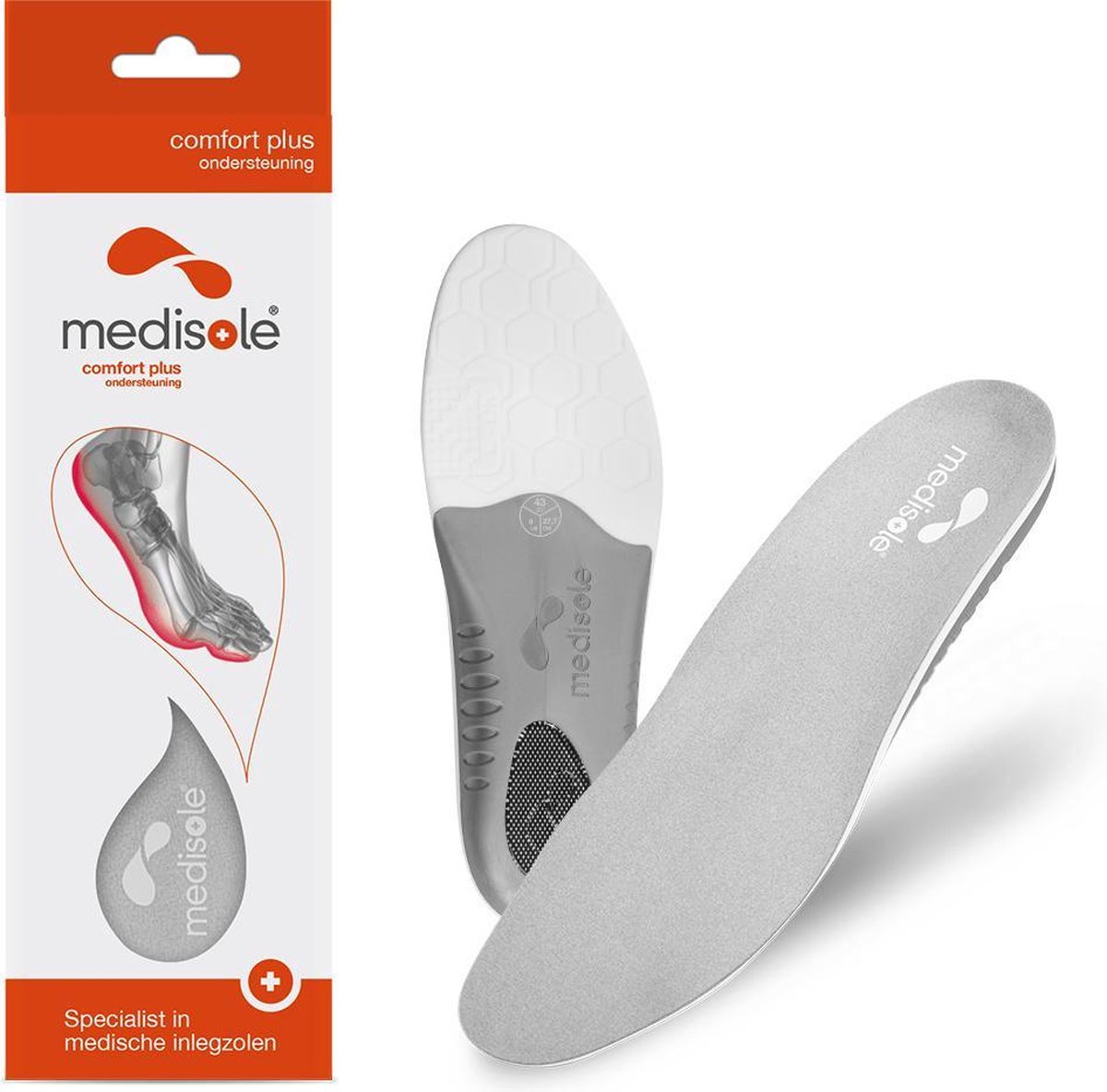Medisole® Medische inlegzolen Comfort plus ondersteuning - 1 paar - Heren maat 44
