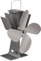 Relaxdays kachelventilator voor houtkachel - ventilator - zonder stroom - haardventilator - zilver