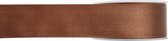 2x Hobby/decoratie bruine satijnen sierlinten 1,5 cm/15 mm x 25 meter - Cadeaulint satijnlint/ribbon - Striklint linten bruin