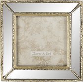 Clayre & Eef Fotolijst 10*10 cm Goudkleurig Kunststof Vierkant Fotokader Wissellijst Foto Frame