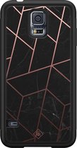 Samsung S5 hoesje - Marble | Marmer grid | Samsung Galaxy S5 case | Hardcase backcover zwart