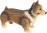 Clayre & Eef Decoratie Beeld Hond 34*11*22 cm Bruin Hout, Kunststof Decoratie Figuur Opberg Kistje Trinket Box