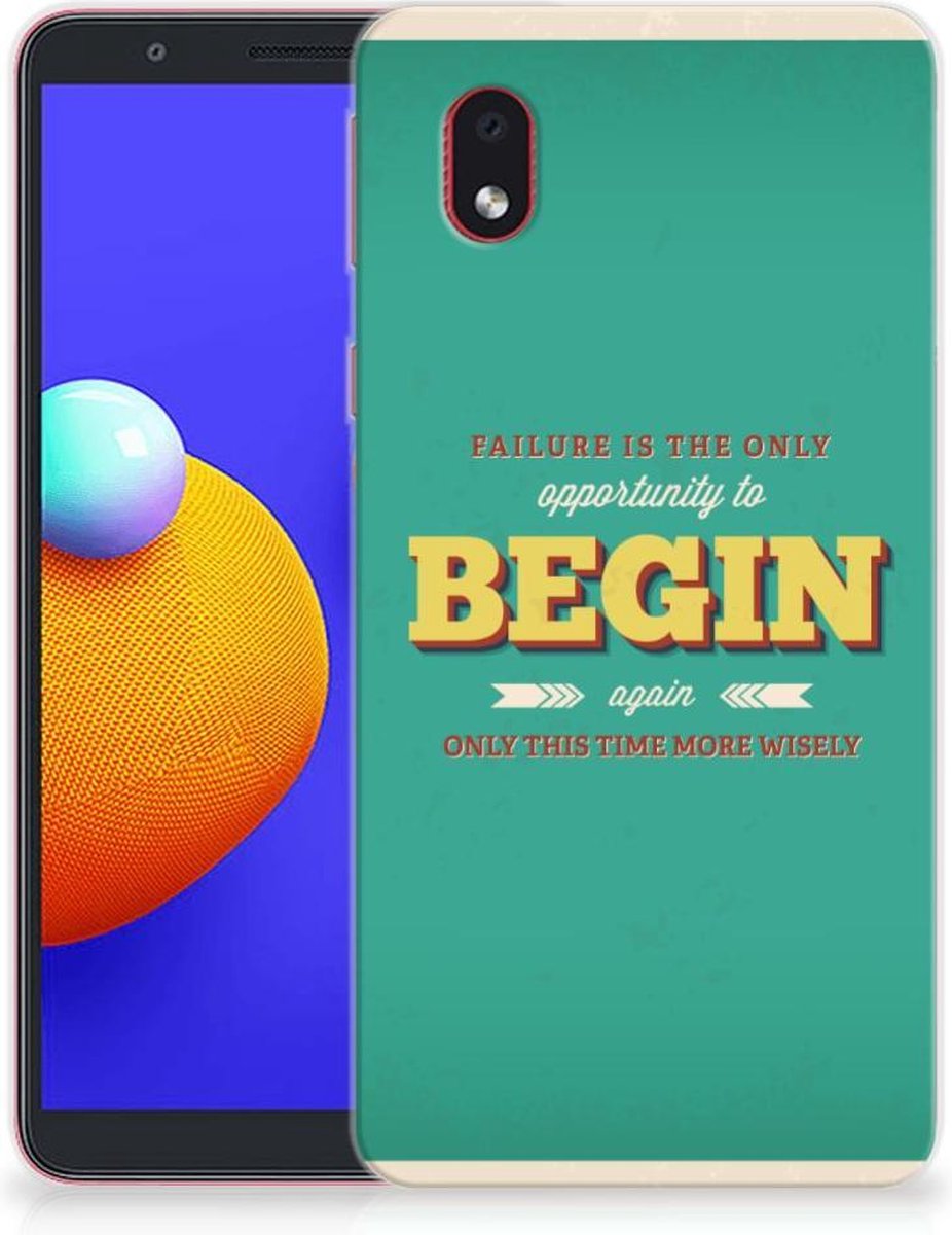 Samsung Galaxy A01 Core Siliconen hoesje met naam Quote Begin
