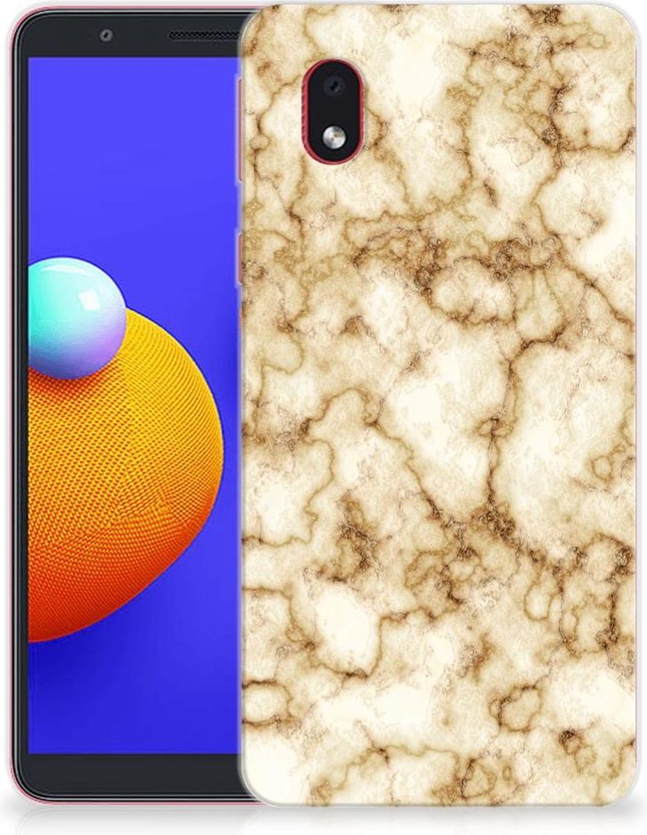 Samsung Galaxy A01 Core TPU Siliconen Hoesje Marmer Goud