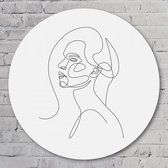 Muurcirkel ⌀ 80 cm - Femme Fatale - Aluminium Dibond - Abstract - Rond Schilderij - Wandcirkel - Wanddecoratie