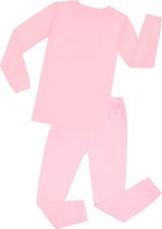 Elowel - Unisex 'Volle Kleur' Pyjama, 2 Delig, 100% Katoen, Comfortabel, Slim fit Broek | 10 Jaar | Lichtroze
