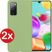Samsung A41 Hoesje - Samsung Galaxy A41 Hoesje Case - Samsung A41 Cover Groen - 2 PACK