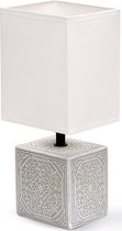 LED Tafellamp - Tafelverlichting - Aigi Astron - E14 Fitting - Vierkant - Mat Wit - Keramiek - BES LED