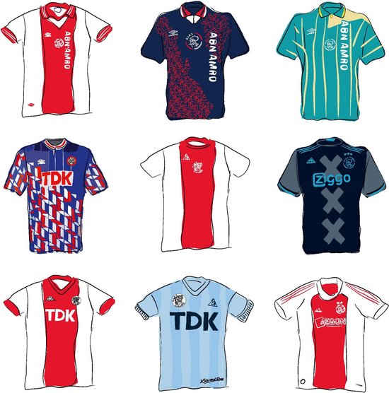 snap verhaal tactiek Ajax t-shirt wit : 9 klassieke shirts | bol.com