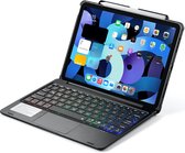 Case2go - Tablet Toetsenbord Hoes geschikt voor Apple iPad Air 2020 / 2022 10.9 inch - Bluetooth Toetsenbord hoes - met Touchpad - Zwart