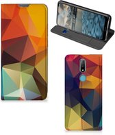 Smartphone Hoesje Nokia 2.4 Leuk Book Case Polygon Color