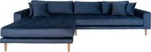 Velvet Hoekbank Milo Lounge Sofa Links Donker Blauw