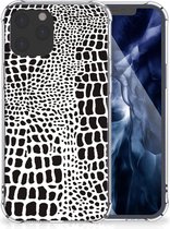 Back Cover Siliconen Hoesje iPhone 12 Pro Max GSM Hoesje met doorzichtige rand Slangenprint